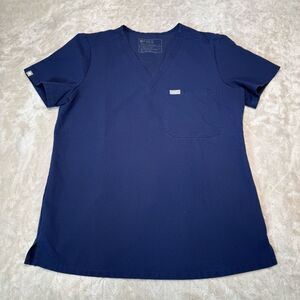 Figs Scrubs Shirt Womens Small Blue Top Technical Collection V Neck Ladies S